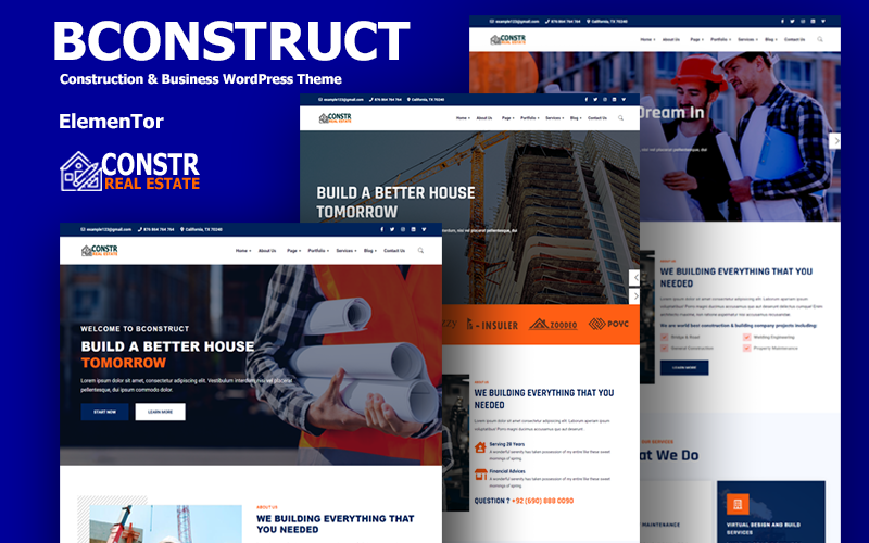 bConstruct – Construction & Architecture Elementor WordPress Theme.